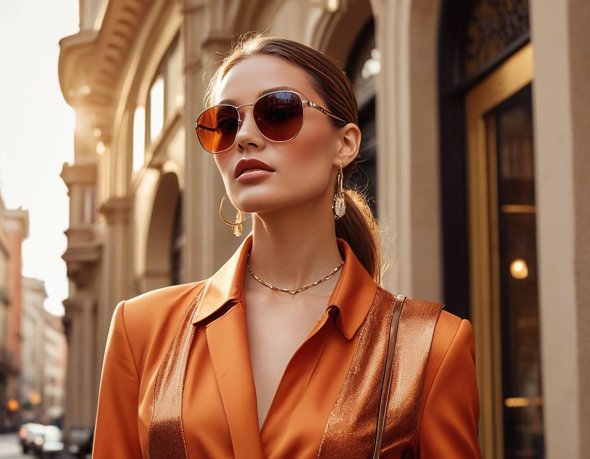 A stylish model wearing a pair of bold Cazal sunglasses, set against a luxurious urban backdrop featuring both classic and modern architecture. The lighting highlights the shimmer of the sunglasses, reflecting the cityscape. The model exudes confidence, dressed in high-fashion attire that merges classic silhouettes with trendy elements. Include fashion accessories that complement the luxury vibe. super-realistic. vibrant colors. elegant atmosphere.